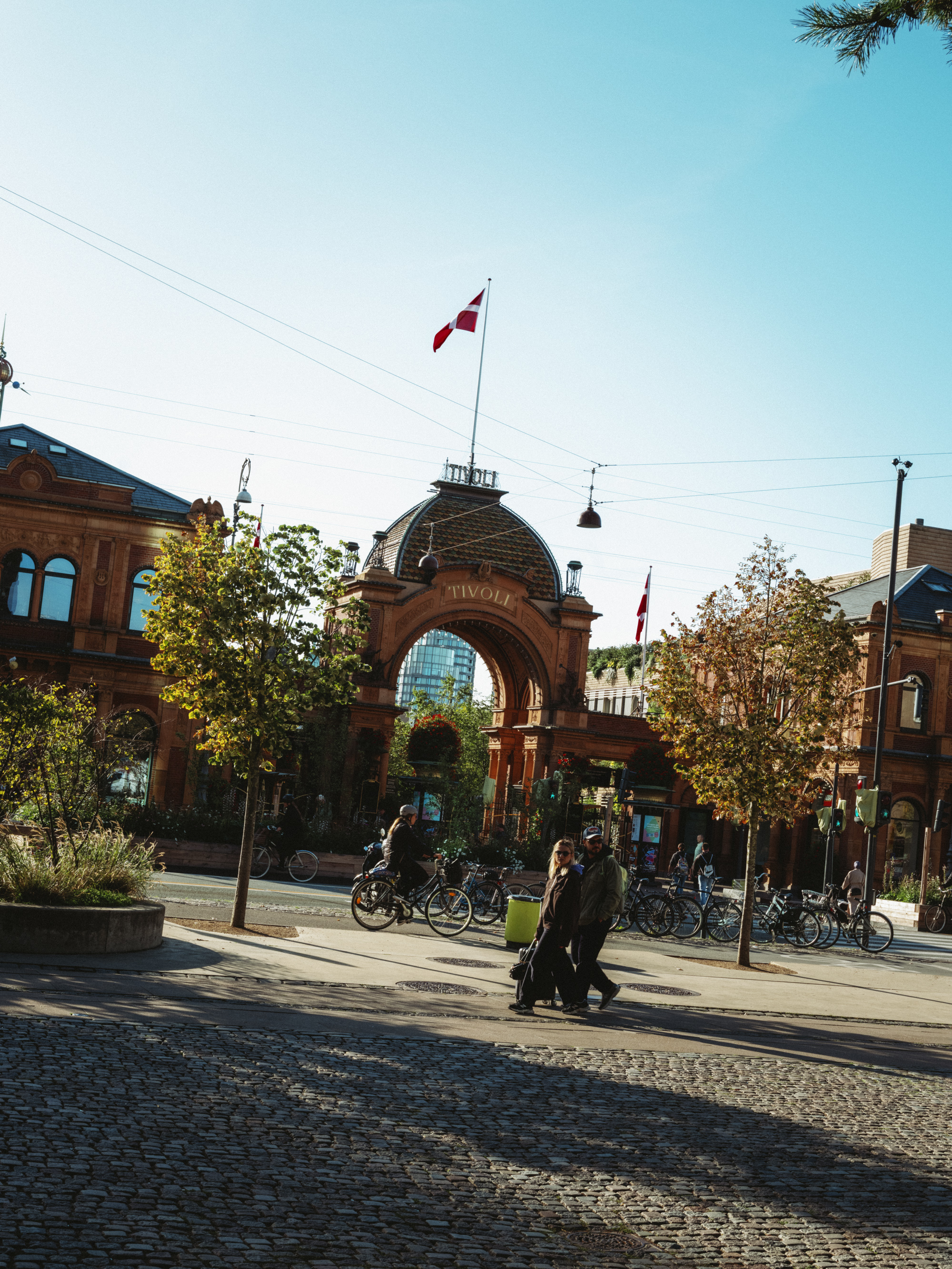 The entrance to Tivoli Gardens in Copenhagen on a sunny day