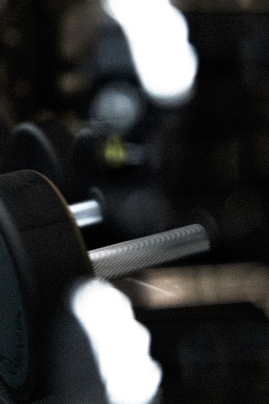 Close-up of dumbbells in the gym